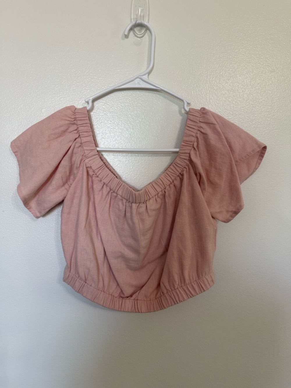 Abercrombie & Fitch Dusty Rose Elasticized Crop Top